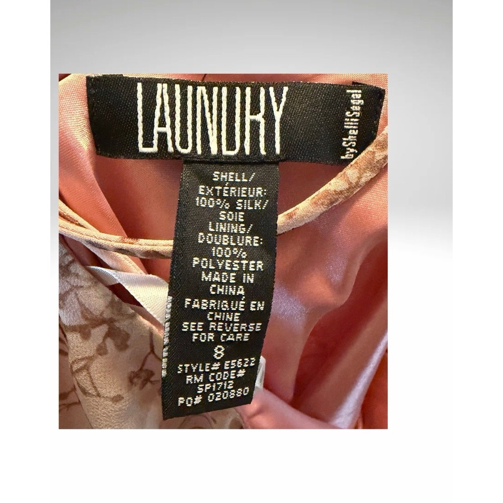 Y2K Laundry by Shelli Segal Silk Bead Dress Backless Light Pink Cherry Blossom 8 - Picture 8 of 8